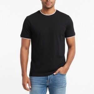 Reaction Kenneth Cole Black Organic Cotton Crew Neck T-Shirt Medium